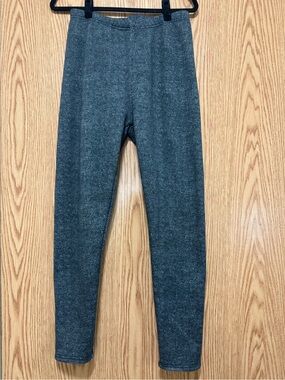Just Cozy Blue Chevron Fleece-Lined Leggings – Size XL